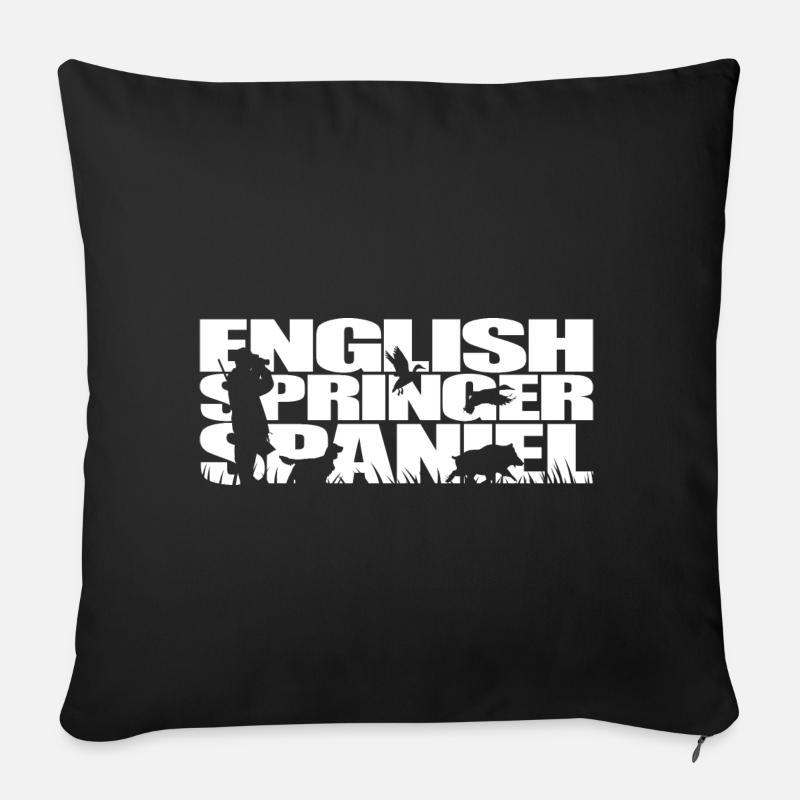 ENGLISH SPRINGER SPANIEL Jagdhund Wilsigns - Sofakissen mit Füllung 45 x 45 cm - Schwarz