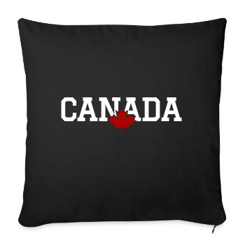 CANADA - Feuille d'érable - Coussin et housse de 45 x 45 cm - noir - Devant