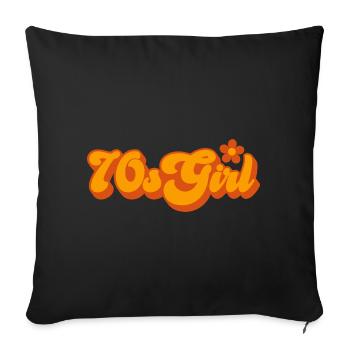 70s Girl 70s Girl Hippie - Sofa pillow with filling 45cm x 45cm - black - Front