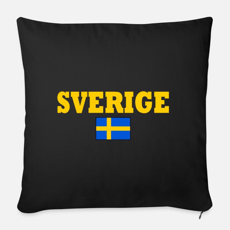 Sverige - Sofakissen mit Füllung 45 x 45 cm - Schwarz