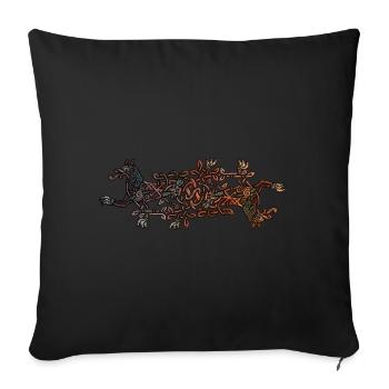 Wikinger Wölfe - Sofakissen mit Füllung 45 x 45 cm - Schwarz - Vorne