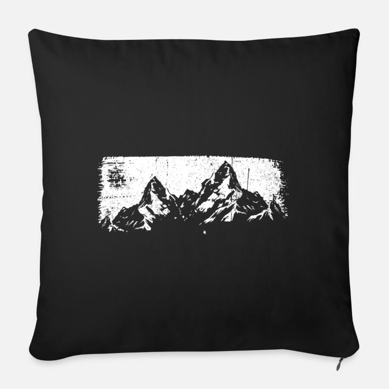 Silhouette de pic de neige - Coussin et housse de 45 x 45 cm - noir