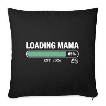 Chargement : Grossesse de maman 2026 - Coussin et housse de 45 x 45 cm - noir - Devant