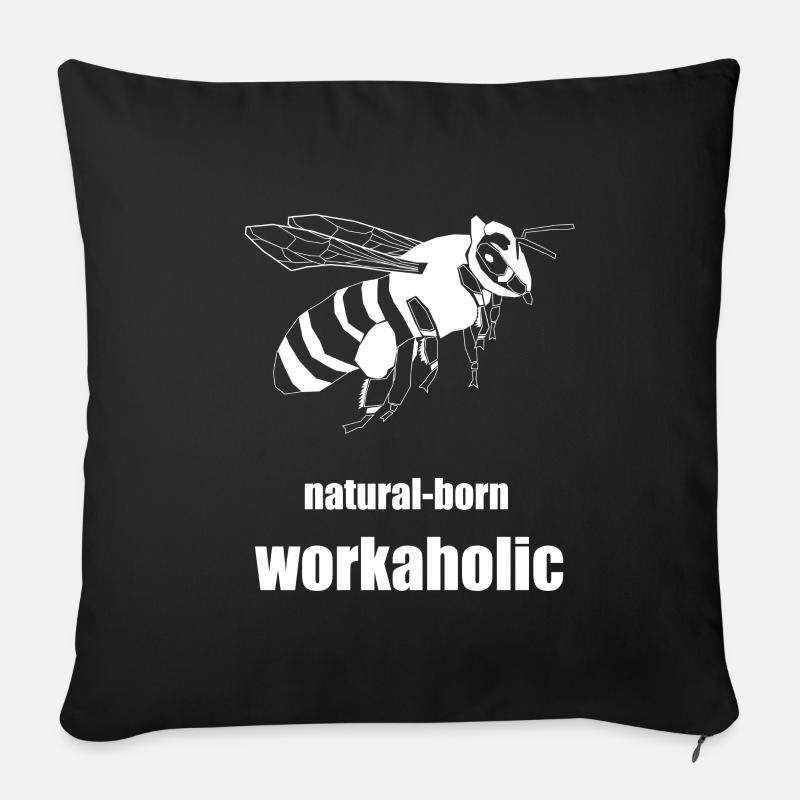 natural born worcaholic - Sofakissen mit Füllung 45 x 45 cm - Schwarz