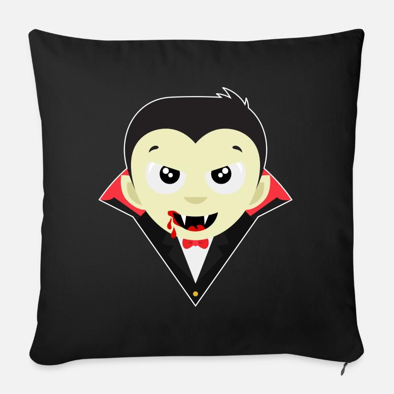 Little Dracula - Esprit de chauve-souris vampire Halloween - Coussin et housse de 45 x 45 cm - noir