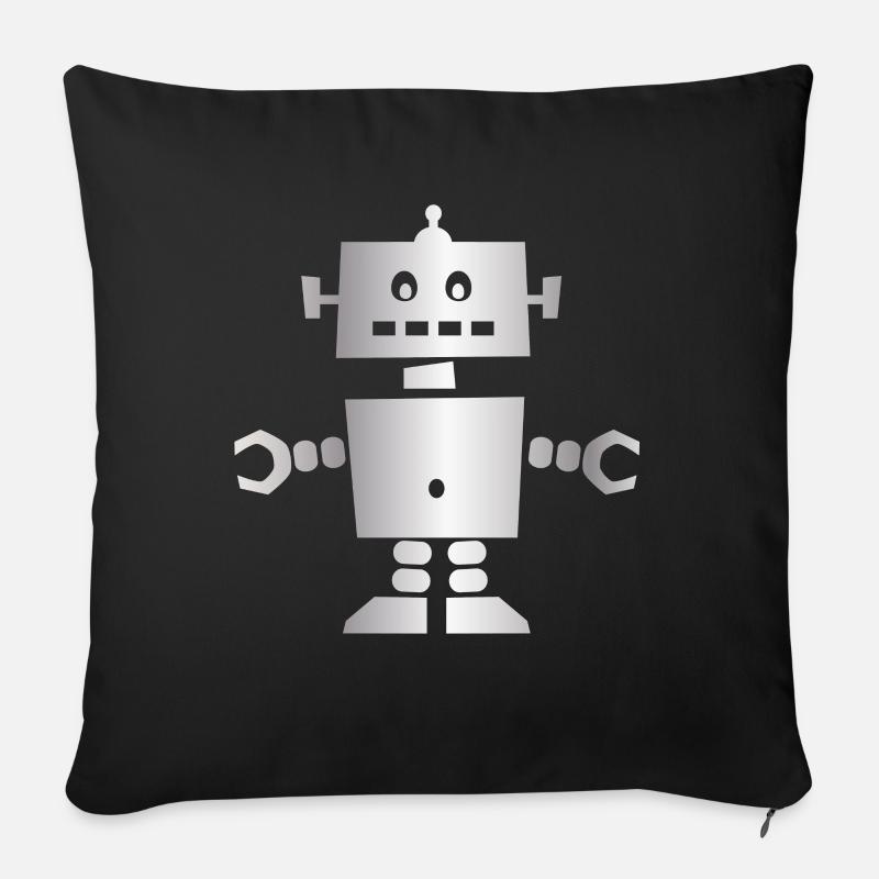 Roboter - Sofakissen mit Füllung 45 x 45 cm - Schwarz