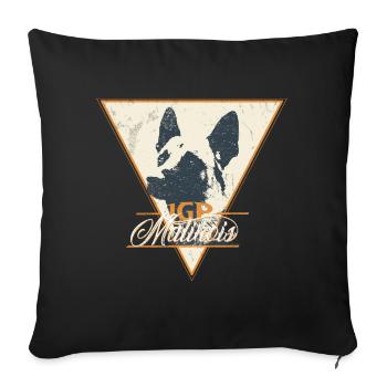 IGP Malinois Retro Vintage Grunge Shirt - Sofa pillow with filling 45cm x 45cm - black - Front