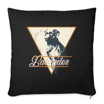 Labrador Retro Vintage Grunge Shirt - Sofa pillow with filling 45cm x 45cm - black - Front