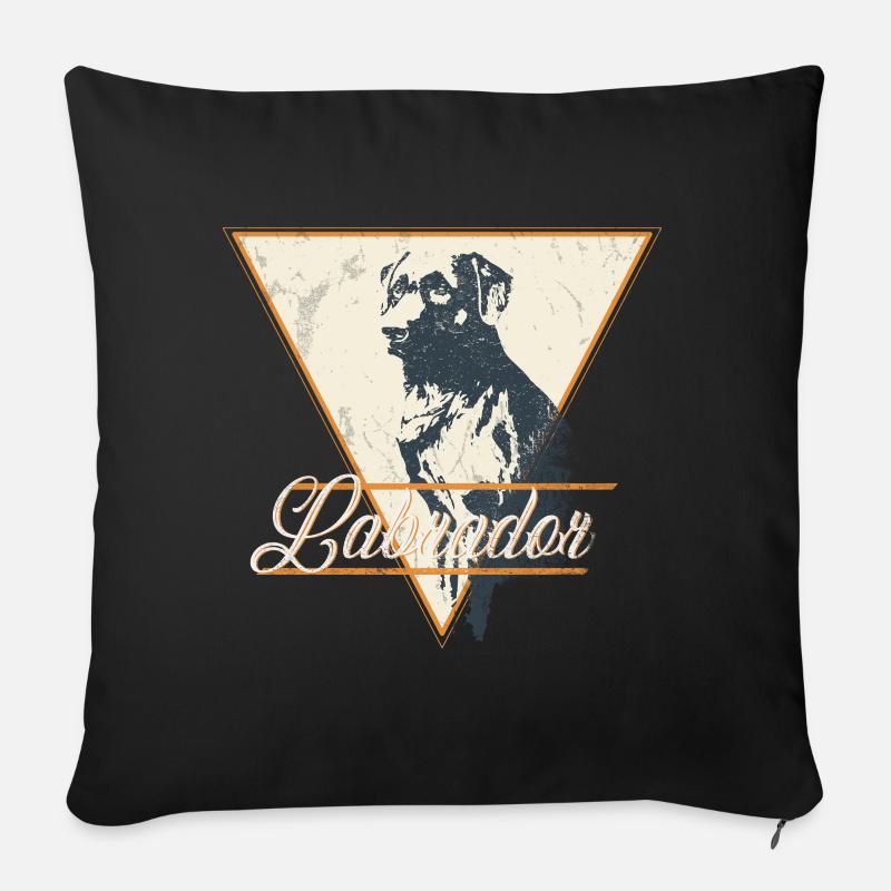Labrador Retro Vintage Grunge Shirt - Sofakissen mit Füllung 45 x 45 cm - Schwarz
