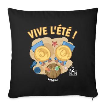 Vive l'été avec Pit&Pit - Coussin et housse de 45 x 45 cm - noir - Devant