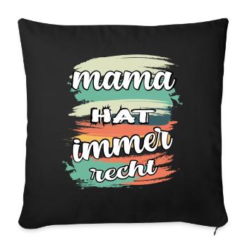 mama hat immer recht - Coussin et housse de 45 x 45 cm - noir - Devant