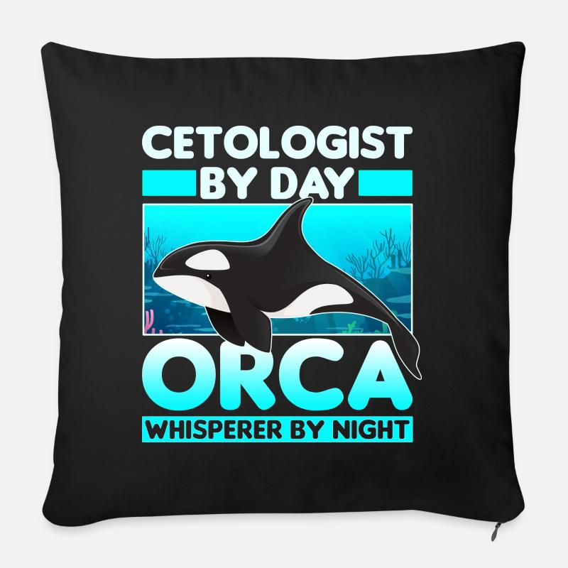 Biologiste marin - Coussin et housse de 45 x 45 cm - noir