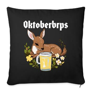 Fawn Bambi Oktoberbrps pour les prairies et les forêts - Coussin et housse de 45 x 45 cm - noir - Devant