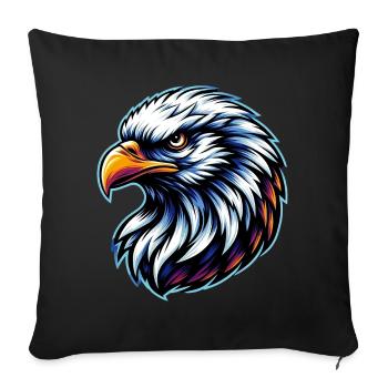 Pygargue à tête blanche - Coussin et housse de 45 x 45 cm - noir - Devant