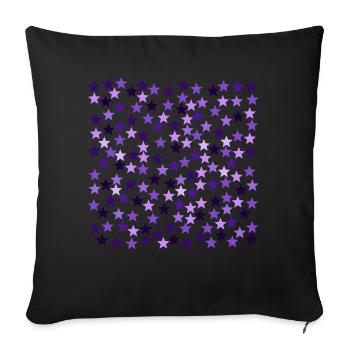 Sterne rosa lila lavendel violett Geschenkidee - Sofakissen mit Füllung 45 x 45 cm - Schwarz - Vorne