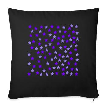 Sterne lila violett lavendel Geschenkidee - Sofakissen mit Füllung 45 x 45 cm - Schwarz - Vorne