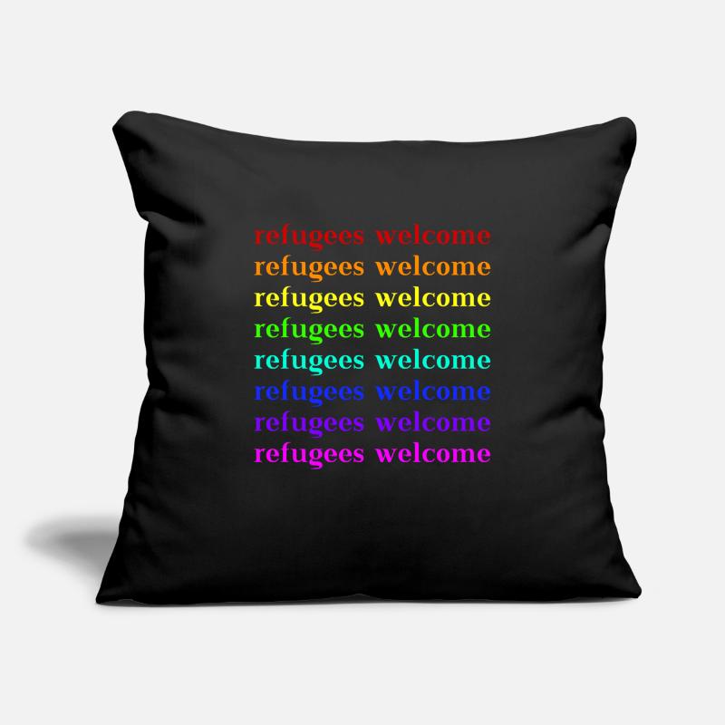 Refugees Welcome Geschenkidee Sofakissen mit Füllung 45 x 45 cm