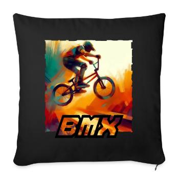 BMX Bike - Sofa pillow with filling 45cm x 45cm - black - Front