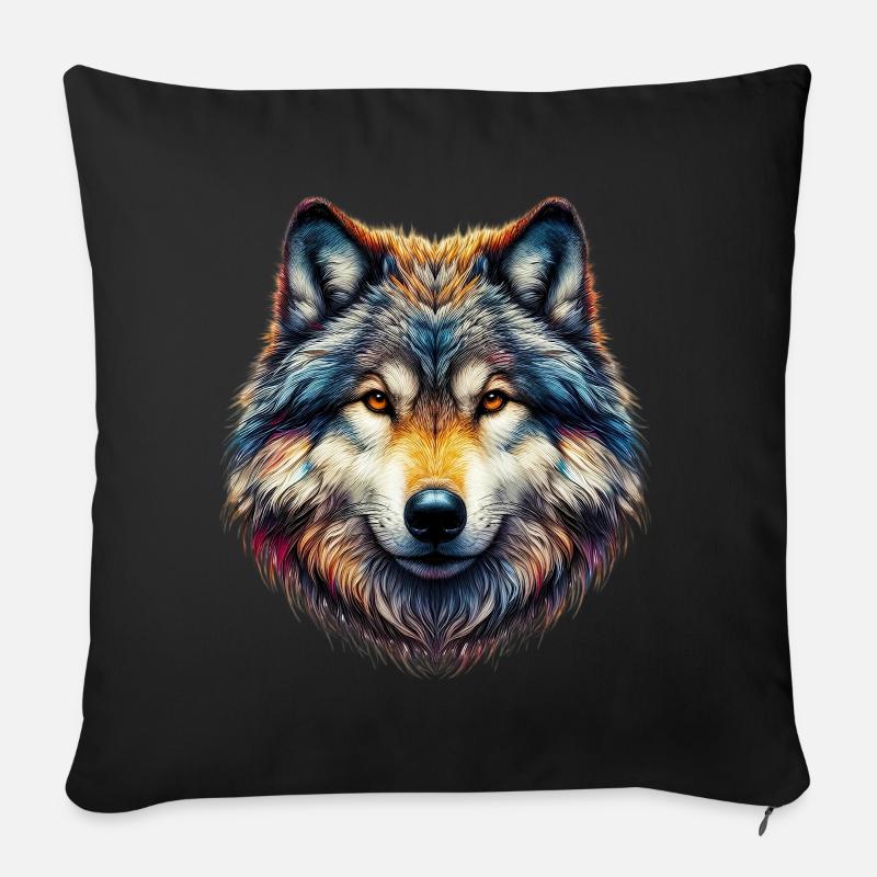 Wolf - Sofakissen mit Füllung 45 x 45 cm - Schwarz