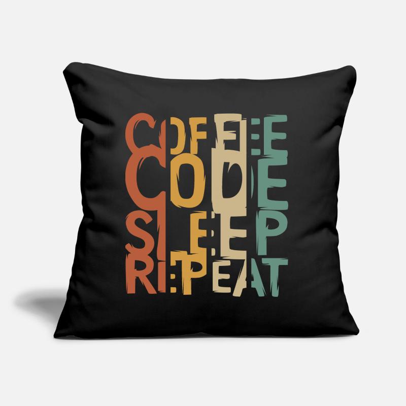 Coffee Code Sleep Repeat – Developer Design Sofa pillow with filling 45cm x 45cm