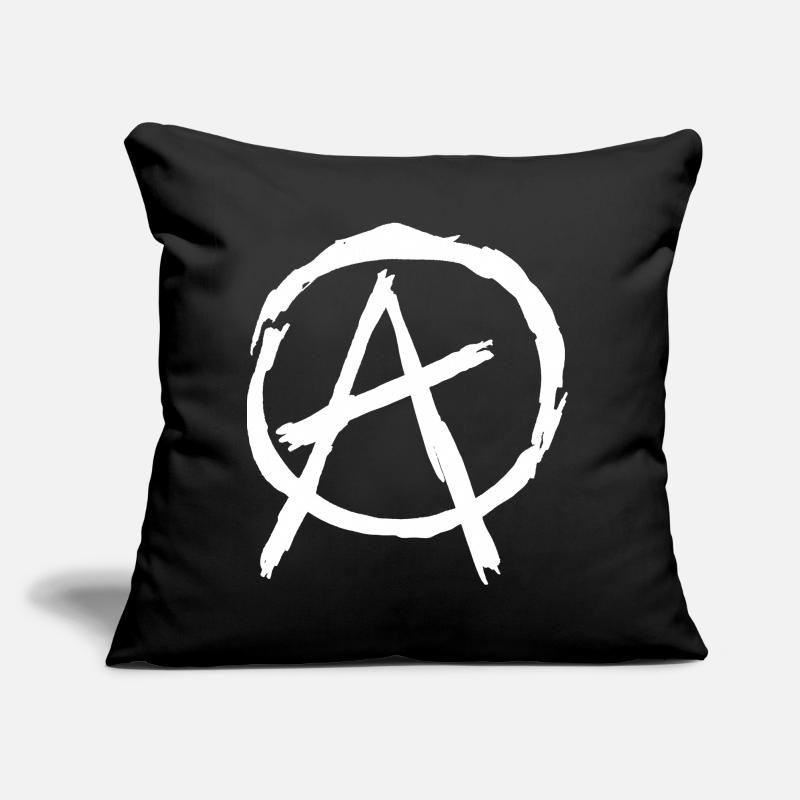 Anarchy Symbol in Circle - White Sofa pillow with filling 45cm x 45cm
