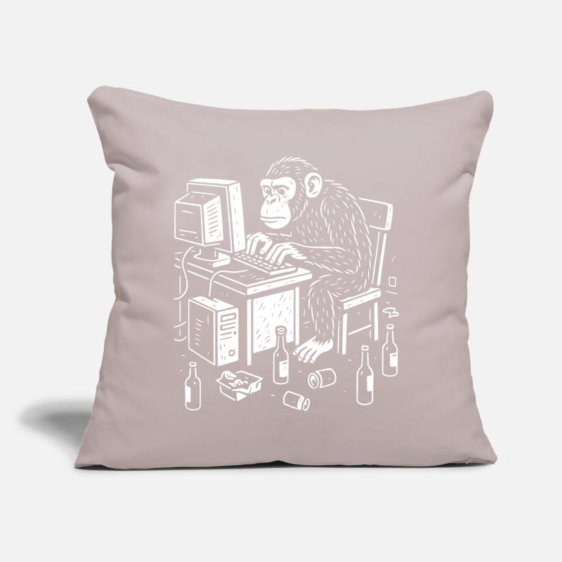 Codeur singe de bureau Coussin et housse de 45 x 45 cm