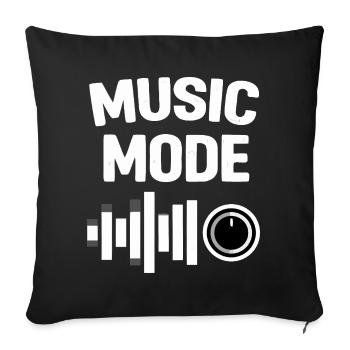 Mode musique sur égaliseur - Coussin et housse de 45 x 45 cm - noir - Devant