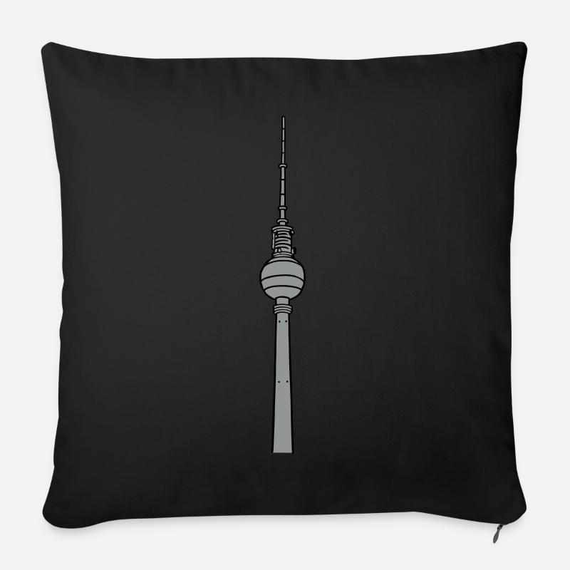 Fernsehturm Berlin 2 - Sofakissen mit Füllung 45 x 45 cm - Schwarz