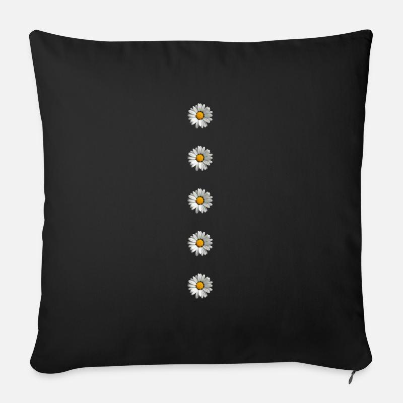 Gänseblümchen, Knöpfe, Blume, Frühling, Sommer, - Sofakissen mit Füllung 45 x 45 cm - Schwarz