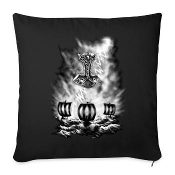 Vikings - Coussin et housse de 45 x 45 cm - noir - Devant