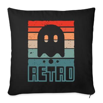 Retro Gaming Geist Videospiele Gamer Zocker Arcade - Sofakissen mit Füllung 45 x 45 cm - Schwarz - Vorne