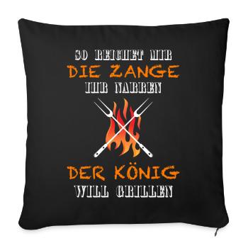 Der König will grillen - Sofakissen mit Füllung 45 x 45 cm - Schwarz - Vorne