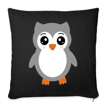 graue Eule - Sofakissen mit Füllung 45 x 45 cm - Schwarz - Vorne