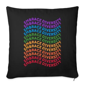 Lgbt. Embrace diversity - Sofa pillow with filling 45cm x 45cm - black - Front