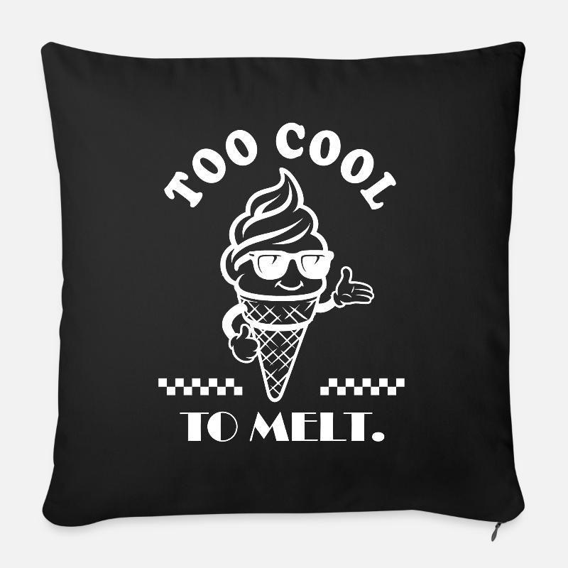 Too Cool to Melt – Lustiges Retro Eiscreme Design - Sofakissen mit Füllung 45 x 45 cm - Schwarz