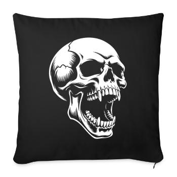 Screaming Skull - Sofa pillow with filling 45cm x 45cm - black - Front