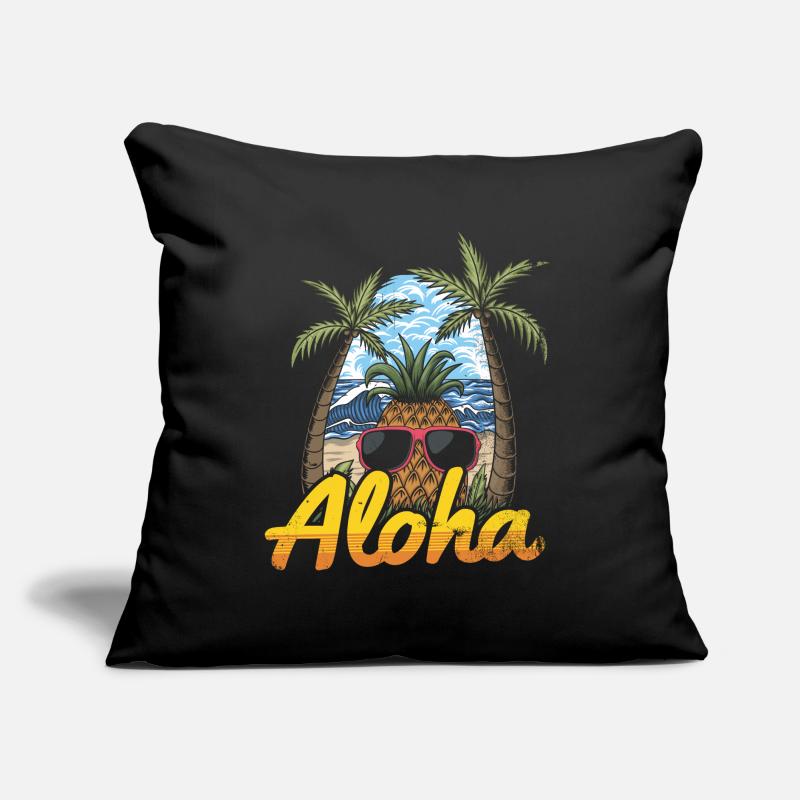 Conception d’ananas et de pins Aloha pour la plage Coussin et housse de 45 x 45 cm