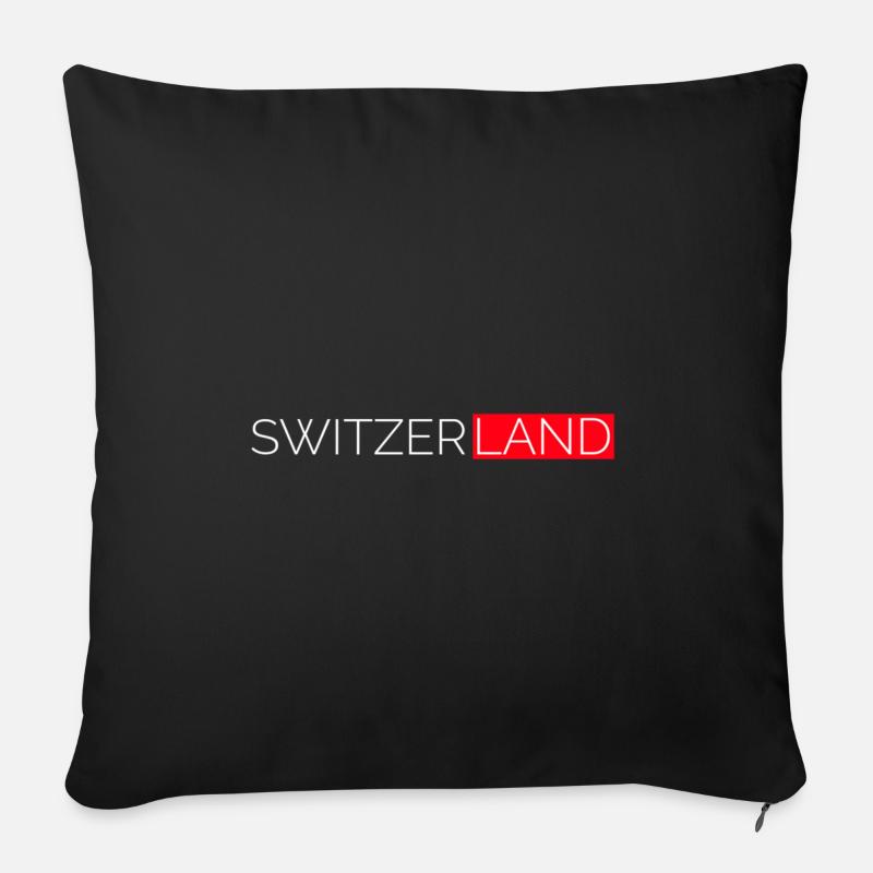 Schweiz - Sofakissen mit Füllung 45 x 45 cm - Schwarz