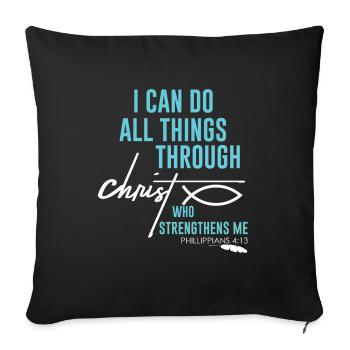 Bible Jésus-Christ - Coussin et housse de 45 x 45 cm - noir - Devant