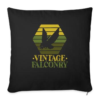 Fauconnerie vintage - Coussin et housse de 45 x 45 cm - noir - Devant