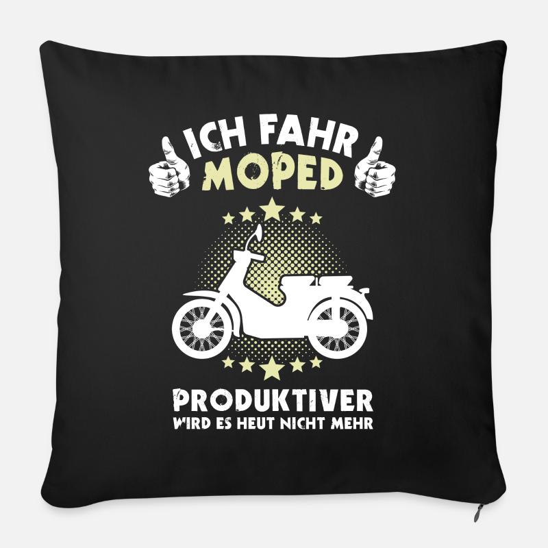 Moped Mopedfahrer Spruch - Sofakissen mit Füllung 45 x 45 cm - Schwarz
