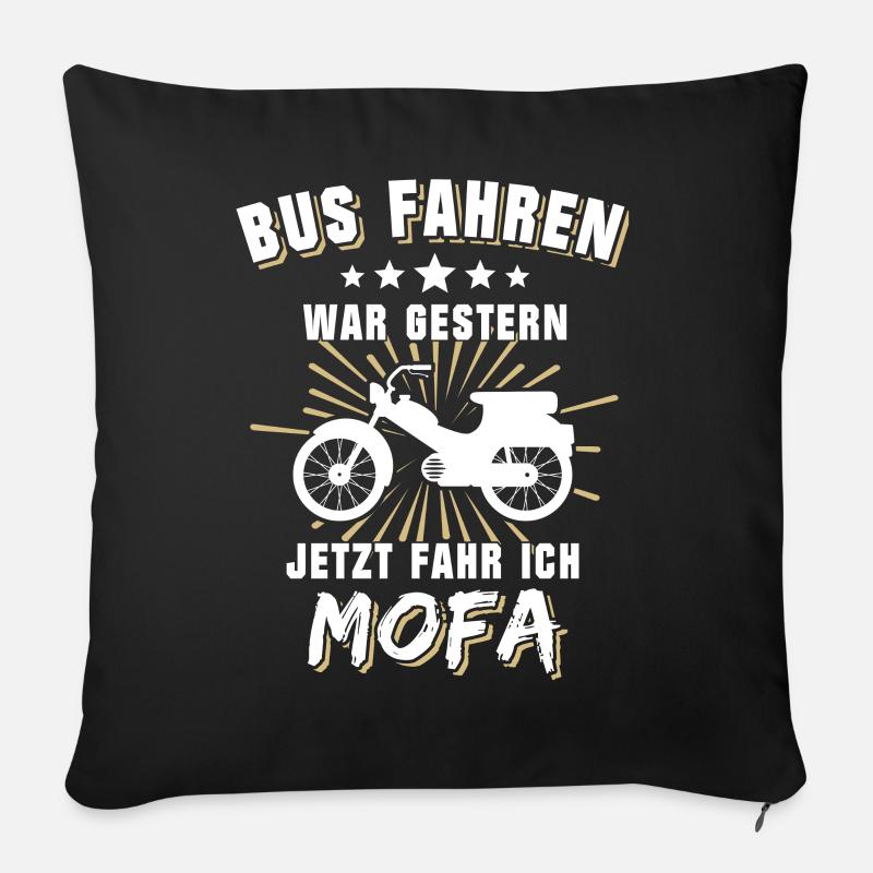 Mofa Führerschein Mofafahrer Mofaführerschein - Sofakissen mit Füllung 45 x 45 cm - Schwarz