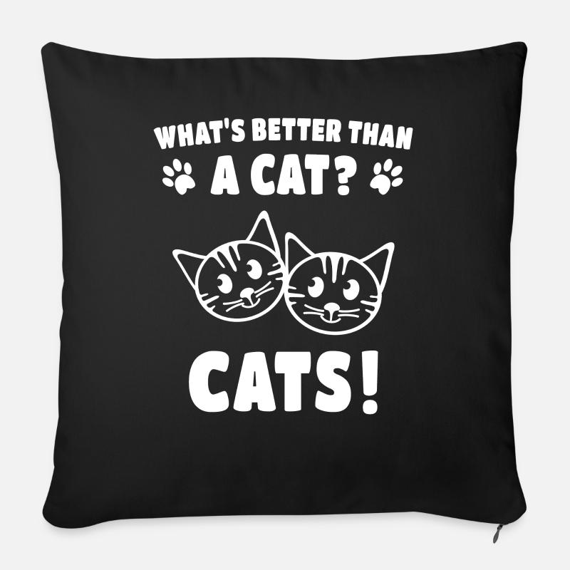 Chat Chat Age Chats Proverbes de chats - Coussin et housse de 45 x 45 cm - noir