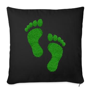 Empreinte écologique - Coussin et housse de 45 x 45 cm - noir - Devant