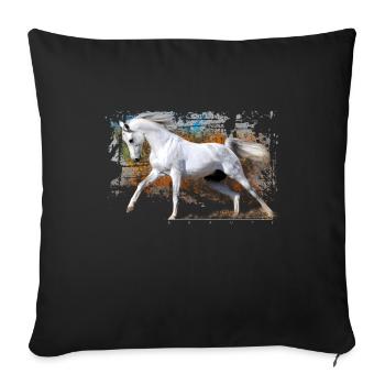 horse - Sofa pillow with filling 45cm x 45cm - black - Front