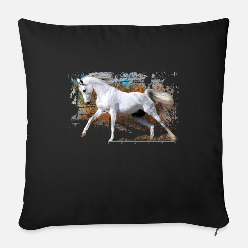 pferd - Sofakissen mit Füllung 45 x 45 cm - Schwarz