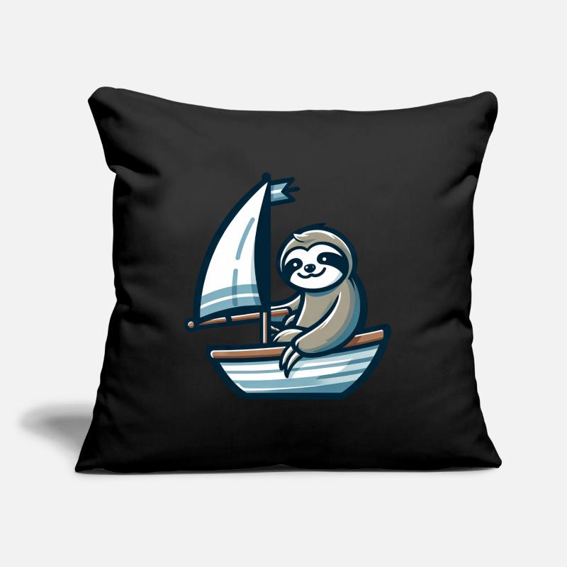 Summer sailing with sloth on dinghy Sofa pillow with filling 45cm x 45cm