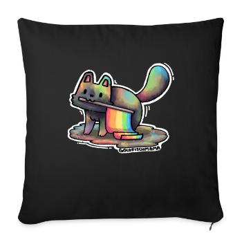 Regenbogen Katze - Sofakissen mit Füllung 45 x 45 cm - Schwarz - Vorne
