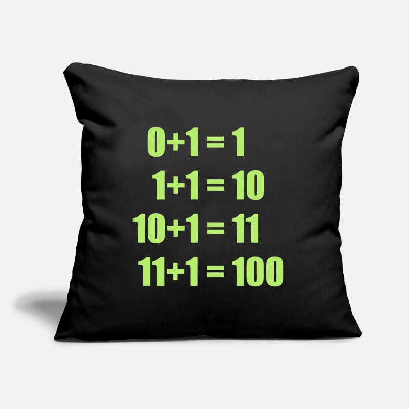 Nerdy Design "0+1+1+1+1": true equations, binary Sofa pillow with filling 45cm x 45cm