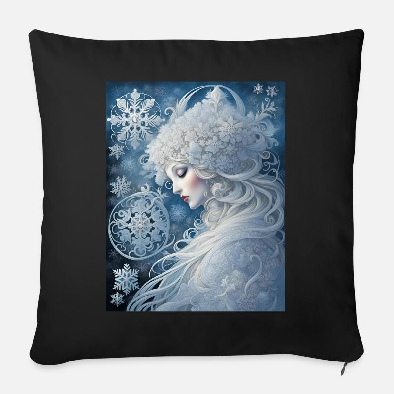 Die fünftjüngste Tochter des Winters heißt Dream - Sofakissen mit Füllung 45 x 45 cm - Schwarz